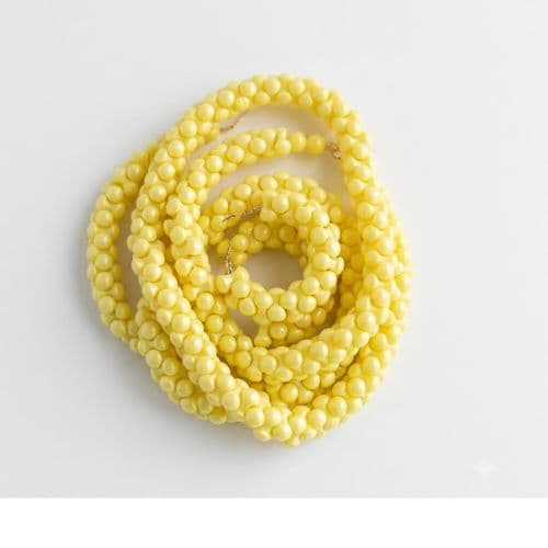 Ensemble collier et boucles en perles jaune
